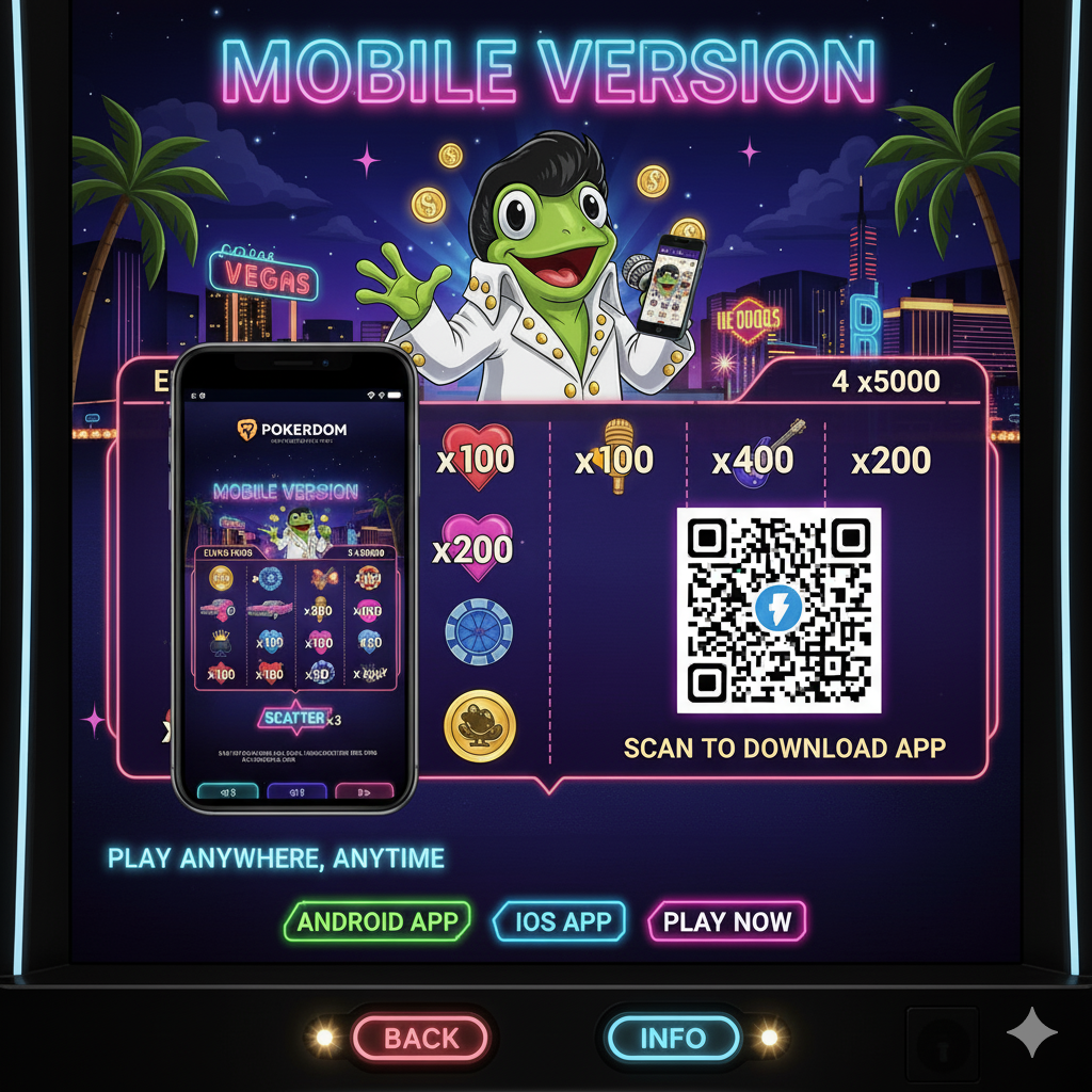 Мобильная версия слота Elvis Frog in Vegas в Pokerdom