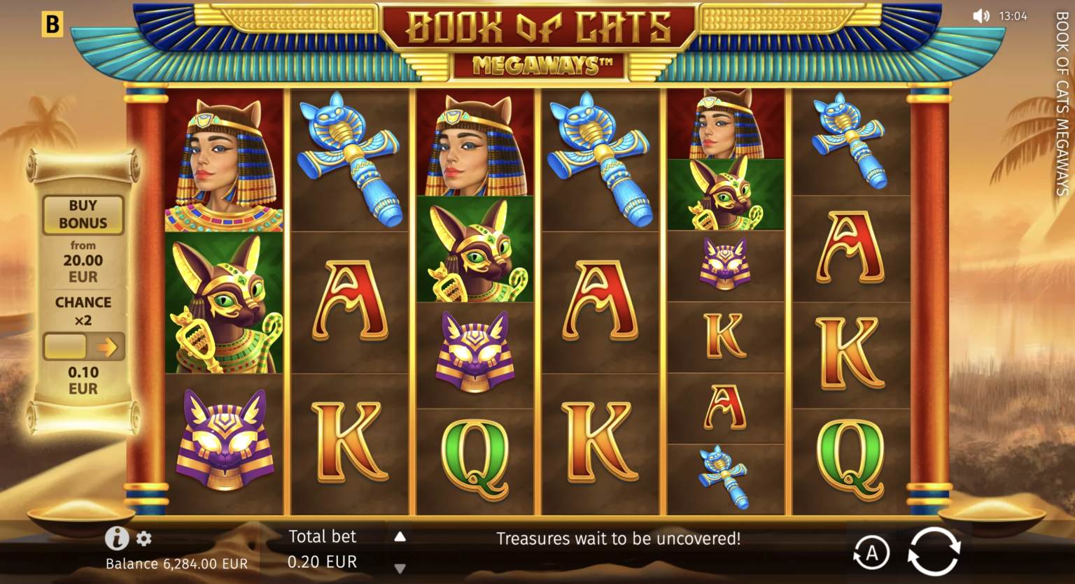 Интерфейс слота Book of Cats Megaways от BGaming в казино Pokerdom
