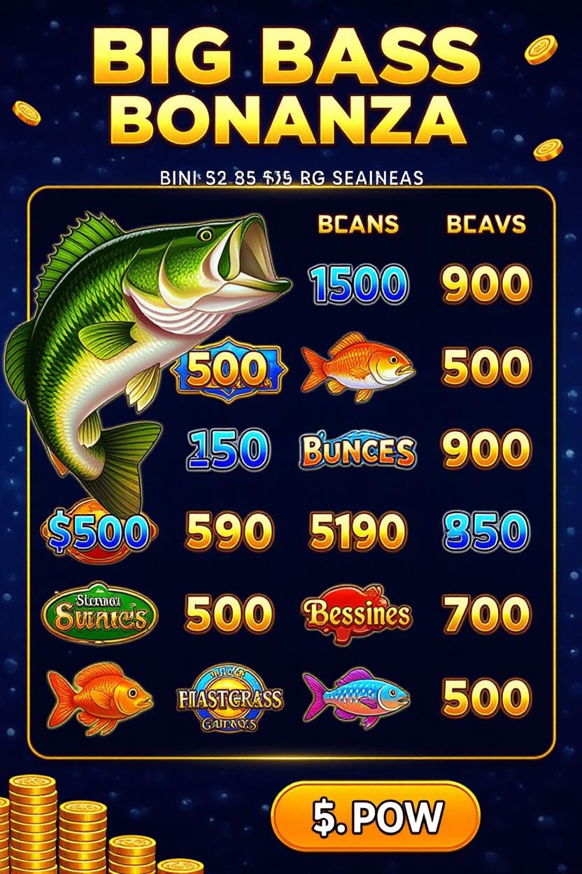 Таблица выплат символов Big Bass Bonanza