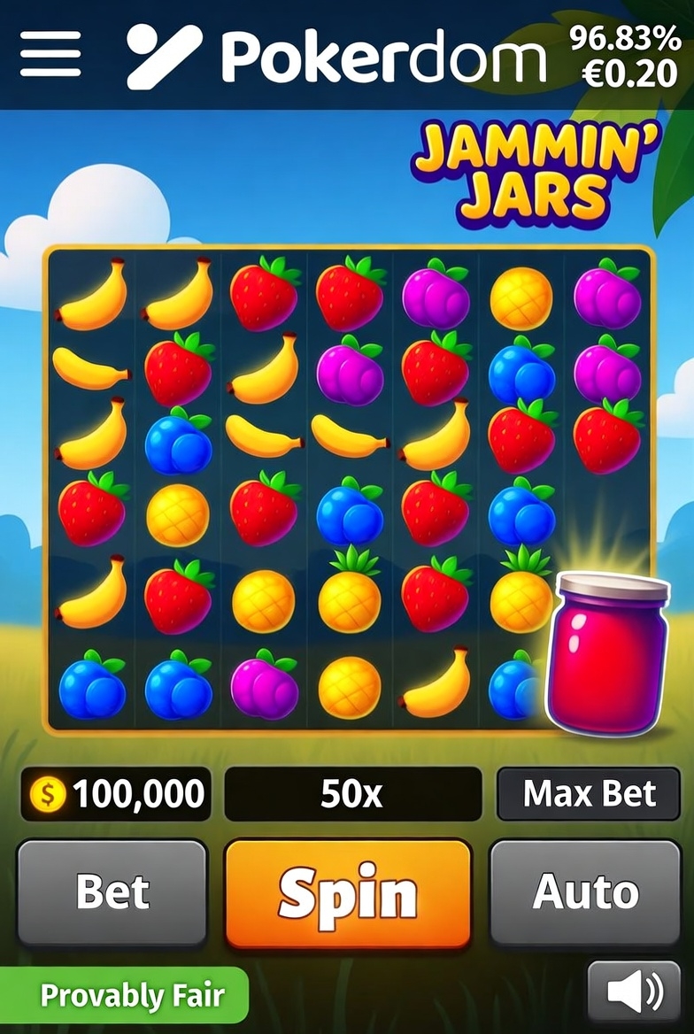 Мобильная версия слота Jammin Jars на платформе Pokerdom для игроков Казахстана