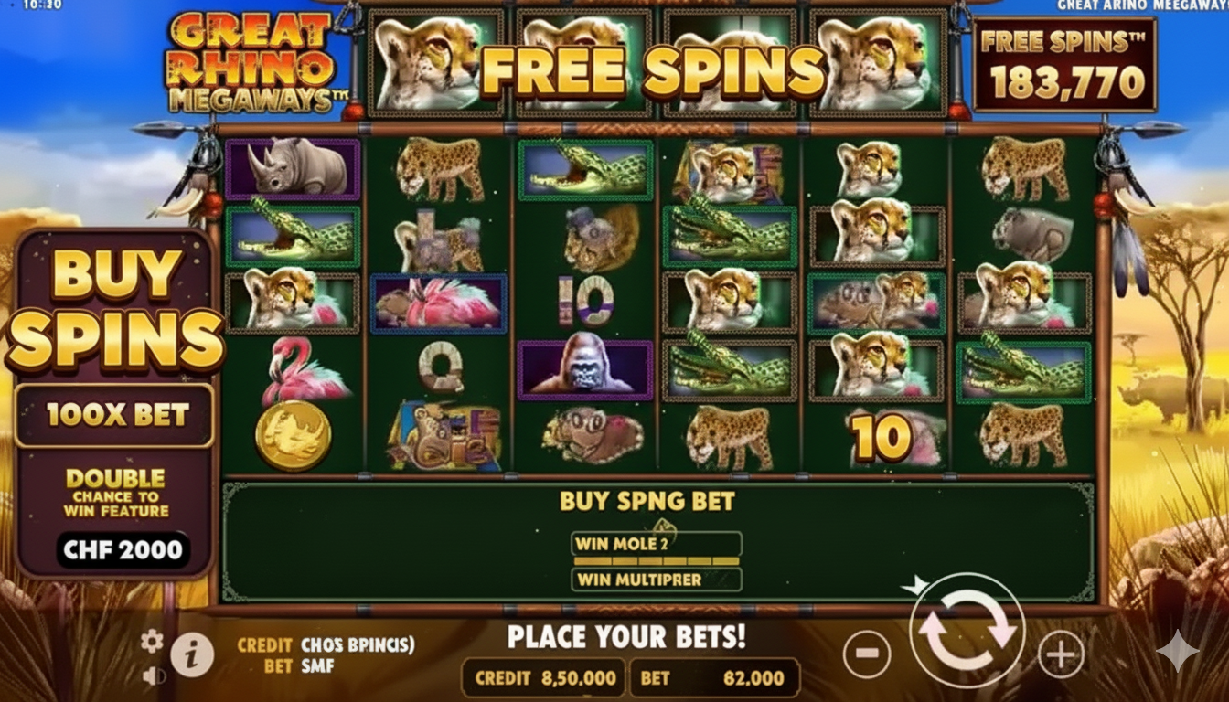 Функция покупки бонуса в Great Rhino Megaways