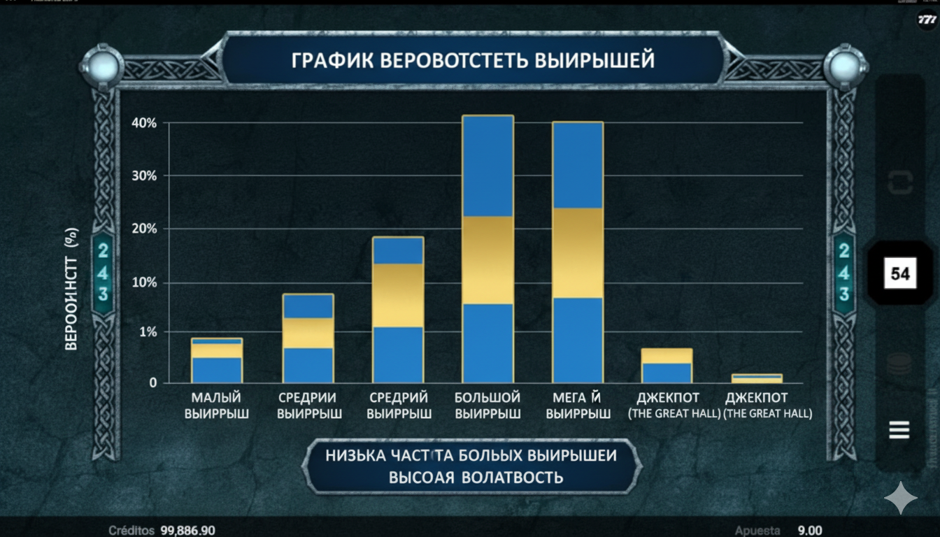 График распределения вероятностей выигрышей в Thunderstruck II