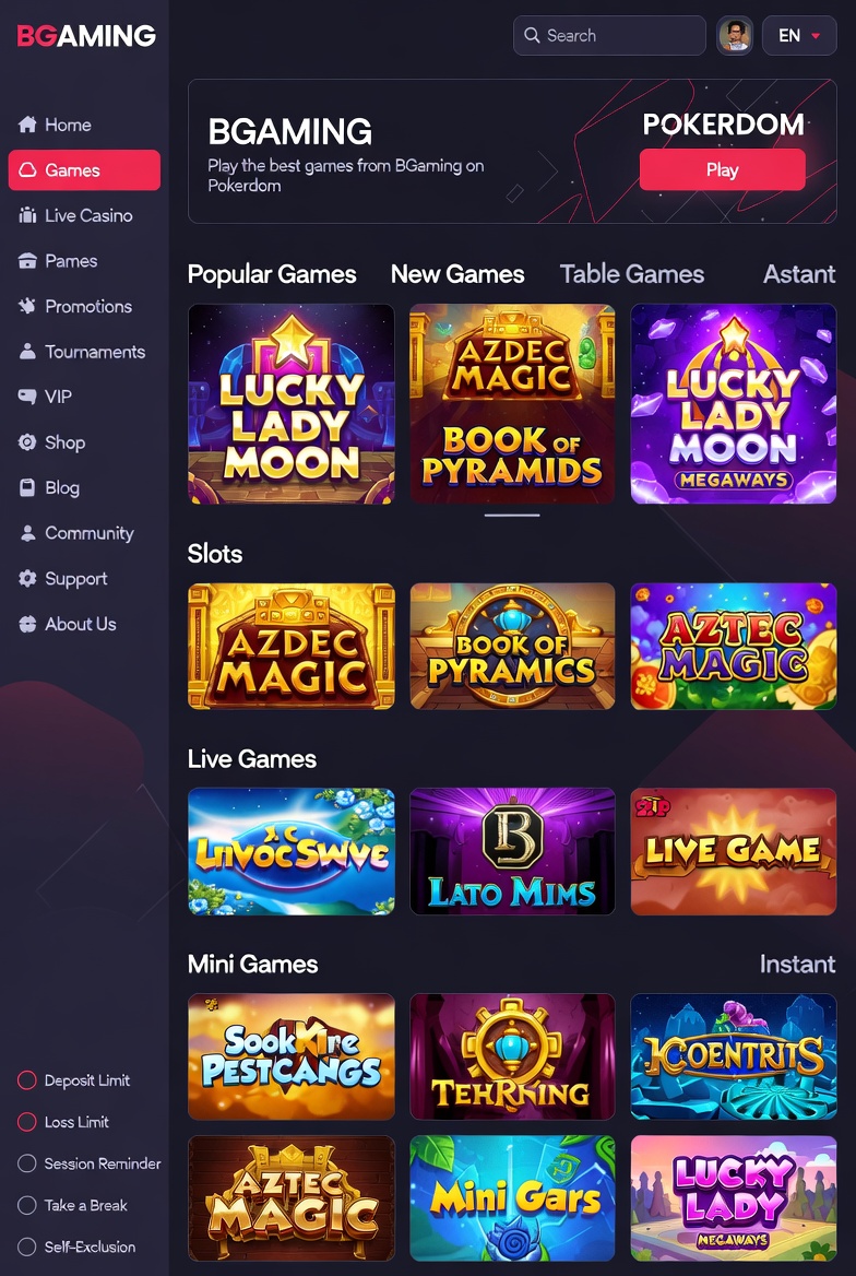 Интерфейс инструментов ответственной игры на Покердоме