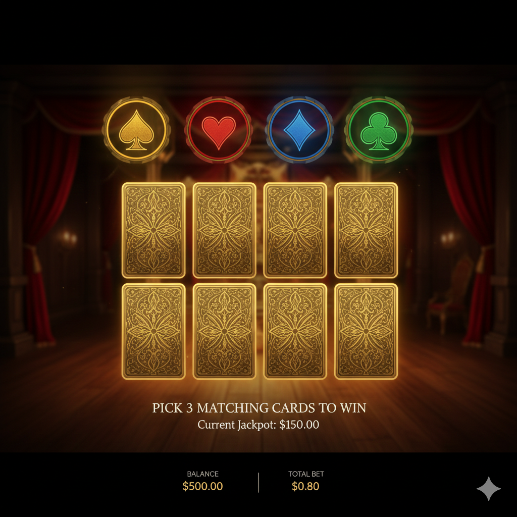 Экран бонусной игры Jackpot Cards с закрытыми картами