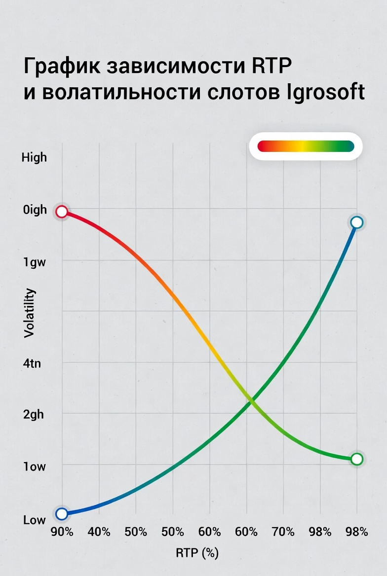 График зависимости RTP и волатильности слотов Igrosoft