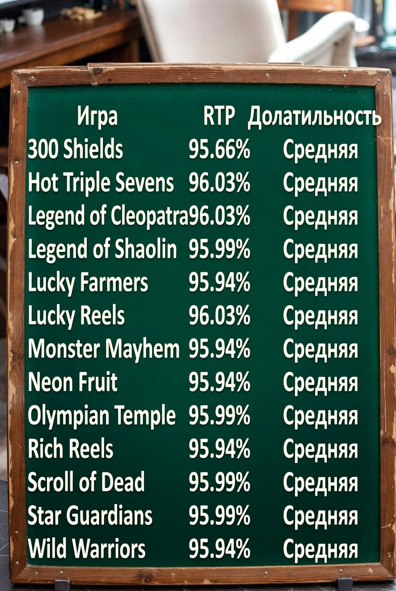 Таблица сравнения RTP и волатильности игр Evoplay