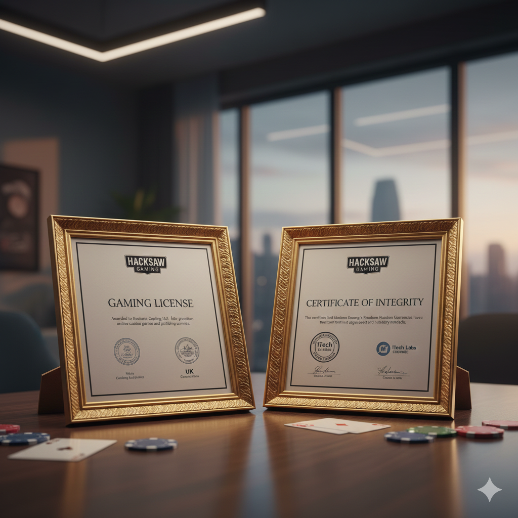 Лицензии и сертификаты Hacksaw Gaming